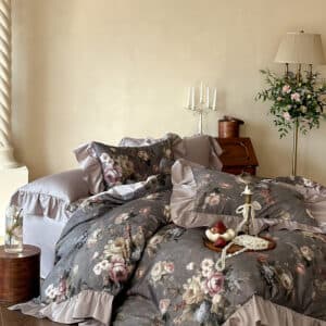 Texihome Vintage Floral Ruffled Duvet Cover Set - Image 4