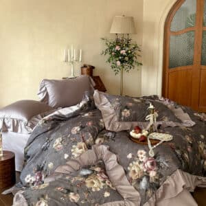 Texihome Vintage Floral Ruffled Duvet Cover Set - Image 7