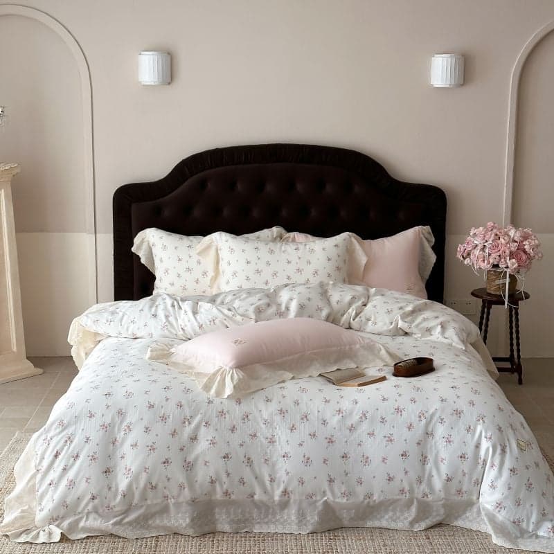 Bedding Set French Ruffle Floral Muslin