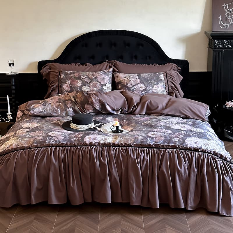 Vintage Floral Bedding Set in Brushed Cotton