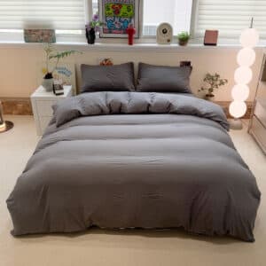 Wp Bedding Set Brushed Washed Cotton Charcoal - Image 3