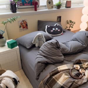 Wp Bedding Set Brushed Washed Cotton Charcoal - Image 7
